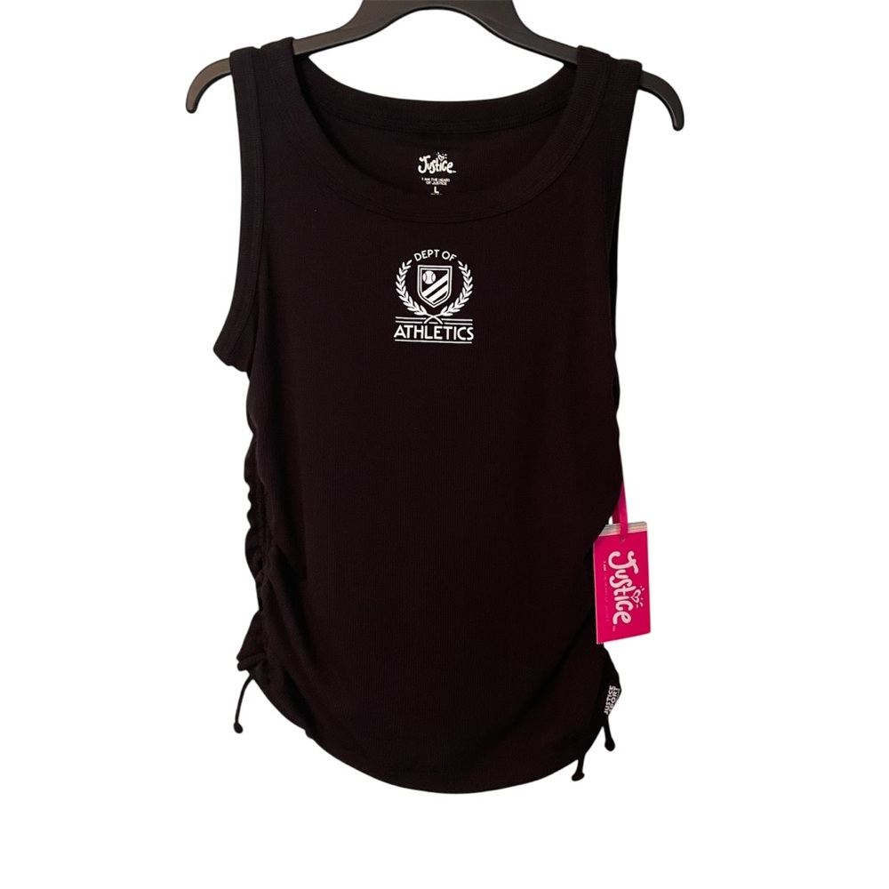 Justice Black Athletic Tank Top for kids